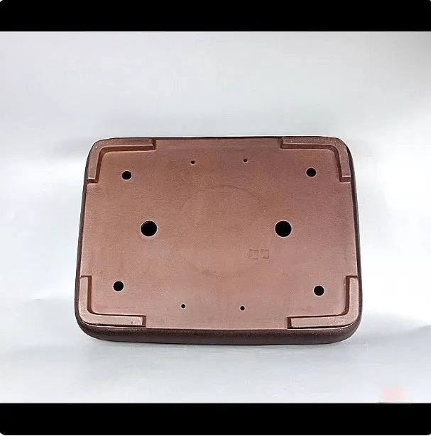 Handmade rectangular antique purple clay flower pot for plant display