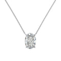 Women's S925 sterling silver necklace with a geometric oval ice flower pendant in gold or platinum finish.