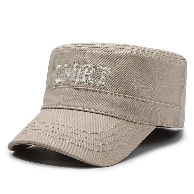 Men's cotton peaked cap with adjustable strap and dome crown in multiple colour options