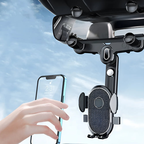 Car multi-purpose mobile phone holder desktop bracket in black with temperature-resistant ABS and nano PU for 4.0-7.0 inch smartphones