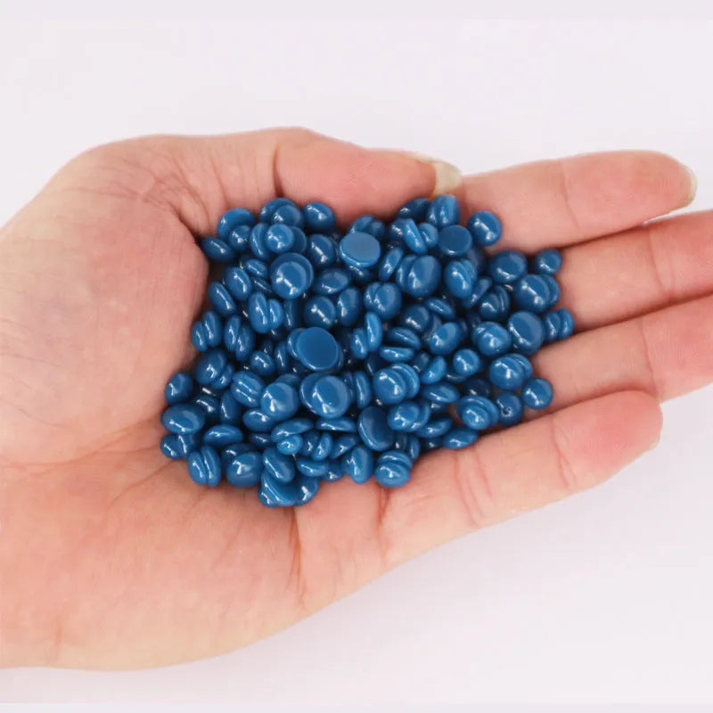500g solid hard wax granules in a box for paper-free full body hair removal, available in multiple colours