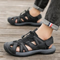 Men's LX01 Blue summer casual sports shoes with mesh upper and Velcro strap.