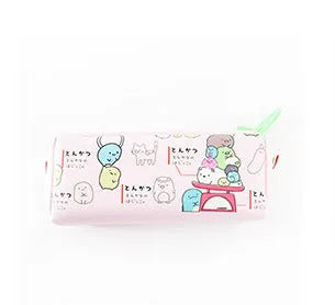 Creative Simple Cute Corner Animal Pencil Case in leather, 16 colour options including Black Cat, Blue, and Fruit Watermelon