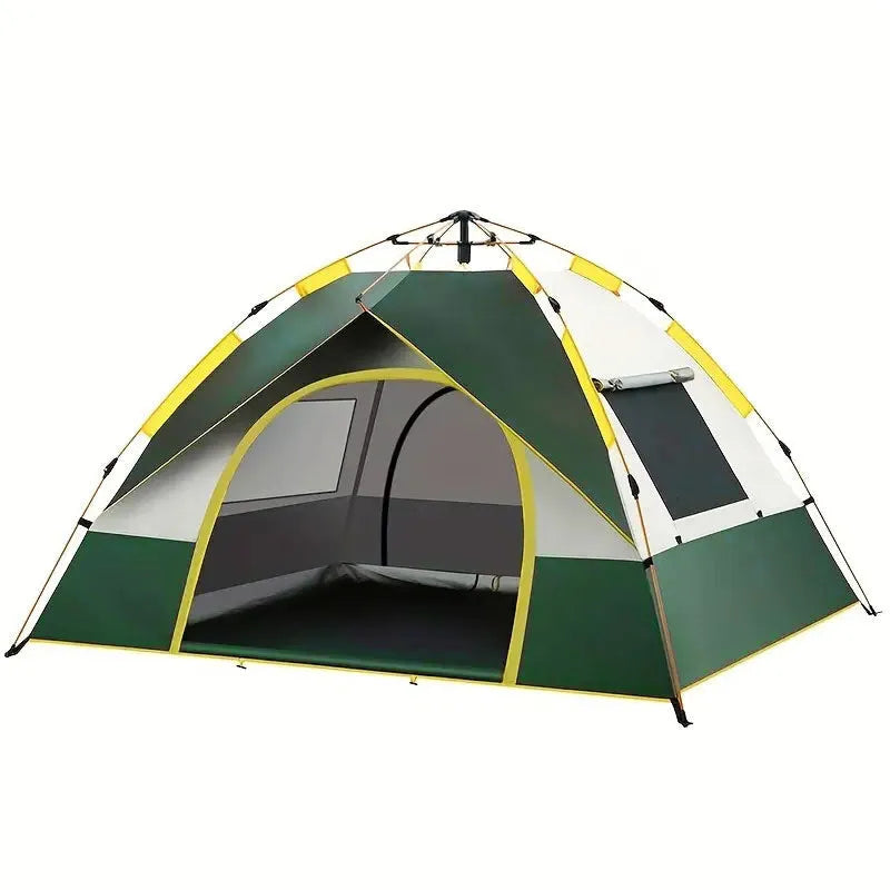 Dark green silver glue automatic camping tent for 3-4 people with quick open system