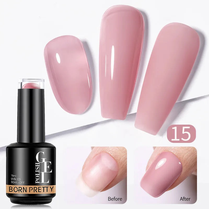 Nail colour powder transparent phototherapy plastic gel in 15g pot with nude and cold colour options for shaping and reinforcement