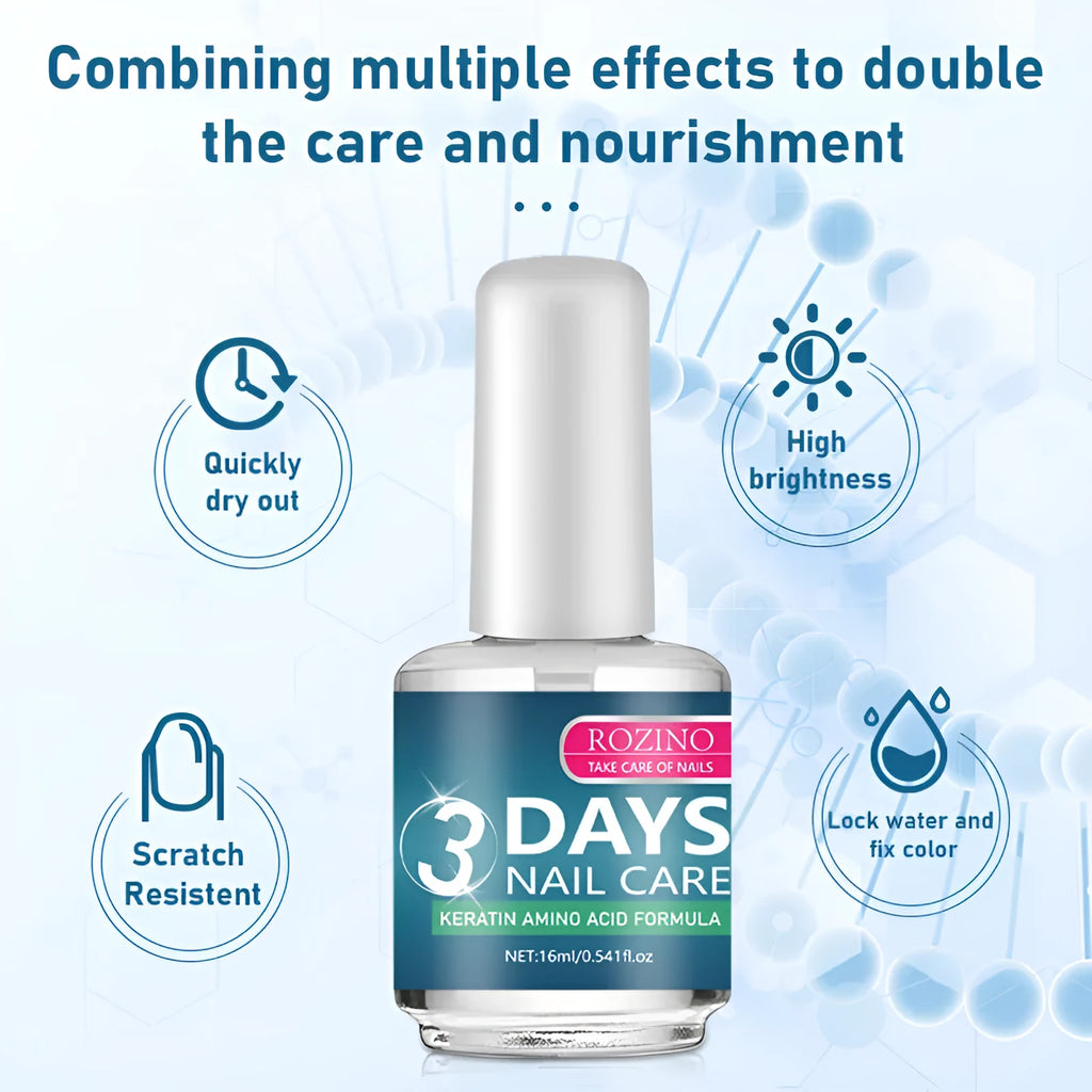 Functional waterproof nourishment oil nail polish 16ml transparent base coat quick-drying baking-free