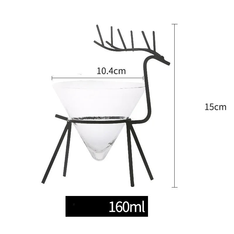Transparent lead-free glass cocktail glass with seamless flat base and satin-board wall design