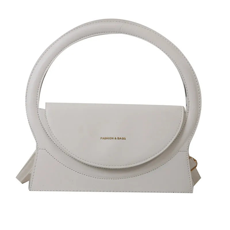 PU leather shoulder messenger bag with sandwich pockets and decorative stitching in five colour options