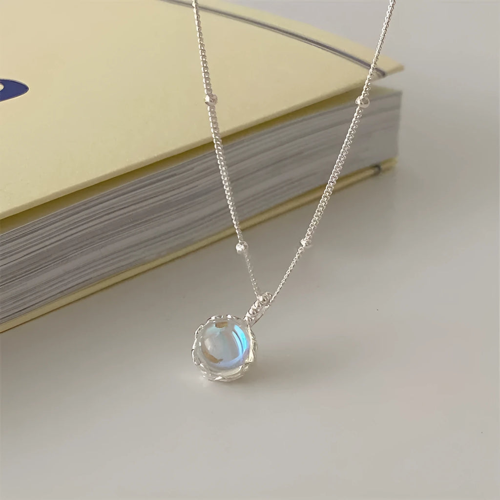 925 sterling silver geometric ornamental necklace with curb chain, adjustable 41-50cm