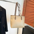 Korean style horizontal square shoulder underarm bag in PU leather with sandwich pocket design