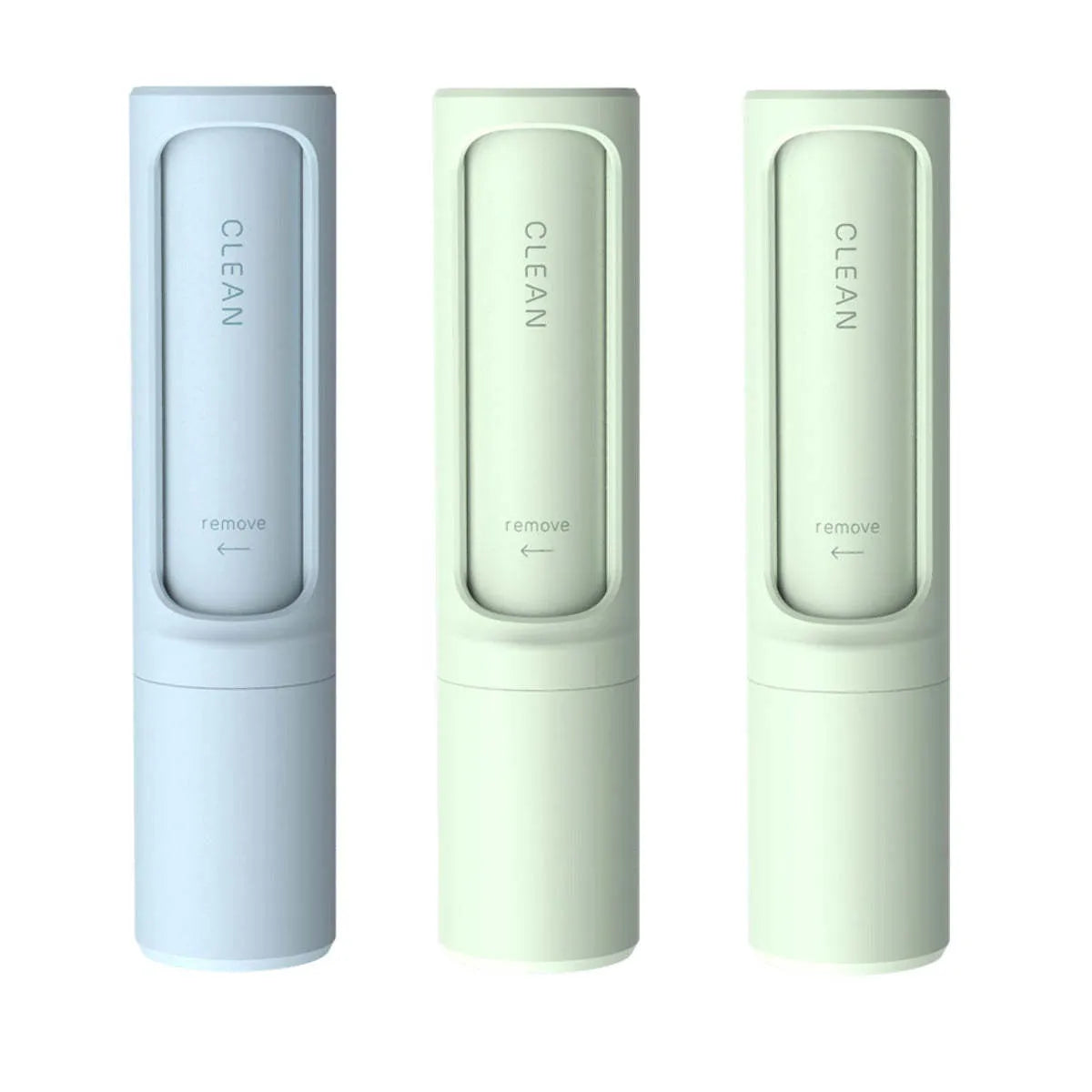 Rotating cylinder electrostatic pet hair removal brush in light pink with ABS body on a white background