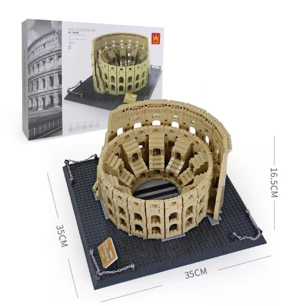 Wange building block street view set with landmark pieces including Eiffel Tower and Big Ben