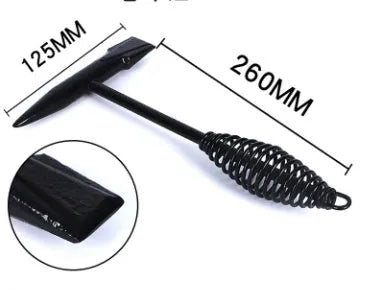 Electric welding slag removal hammer with spring handle and high carbon steel head.