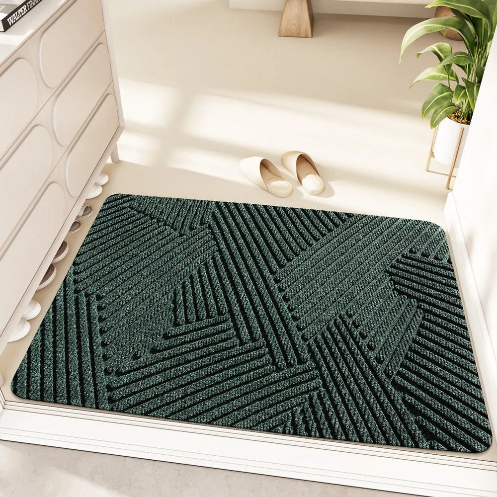 Diatom oil entrance floor mat with cartoon anime alien pattern in blue colour, 60x90cm dimensions