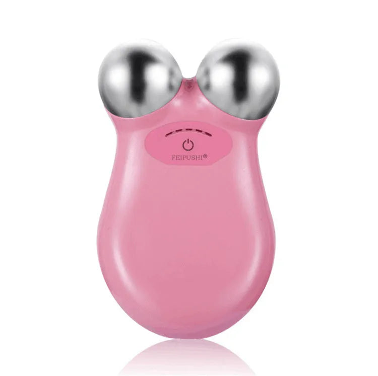 Pink micro current facial lifting device for skin rejuvenation and firming treatment