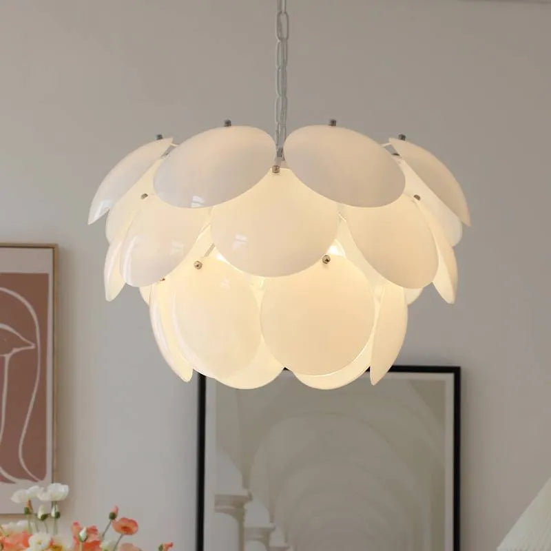 Modern French simplicity glass pine ceiling light, 45cm or 55cm diameter, 110V for living room and bedroom