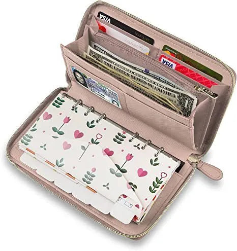 A unisex anti-theft card holder in PU, shown in various colours including black, brown, and rose gold.