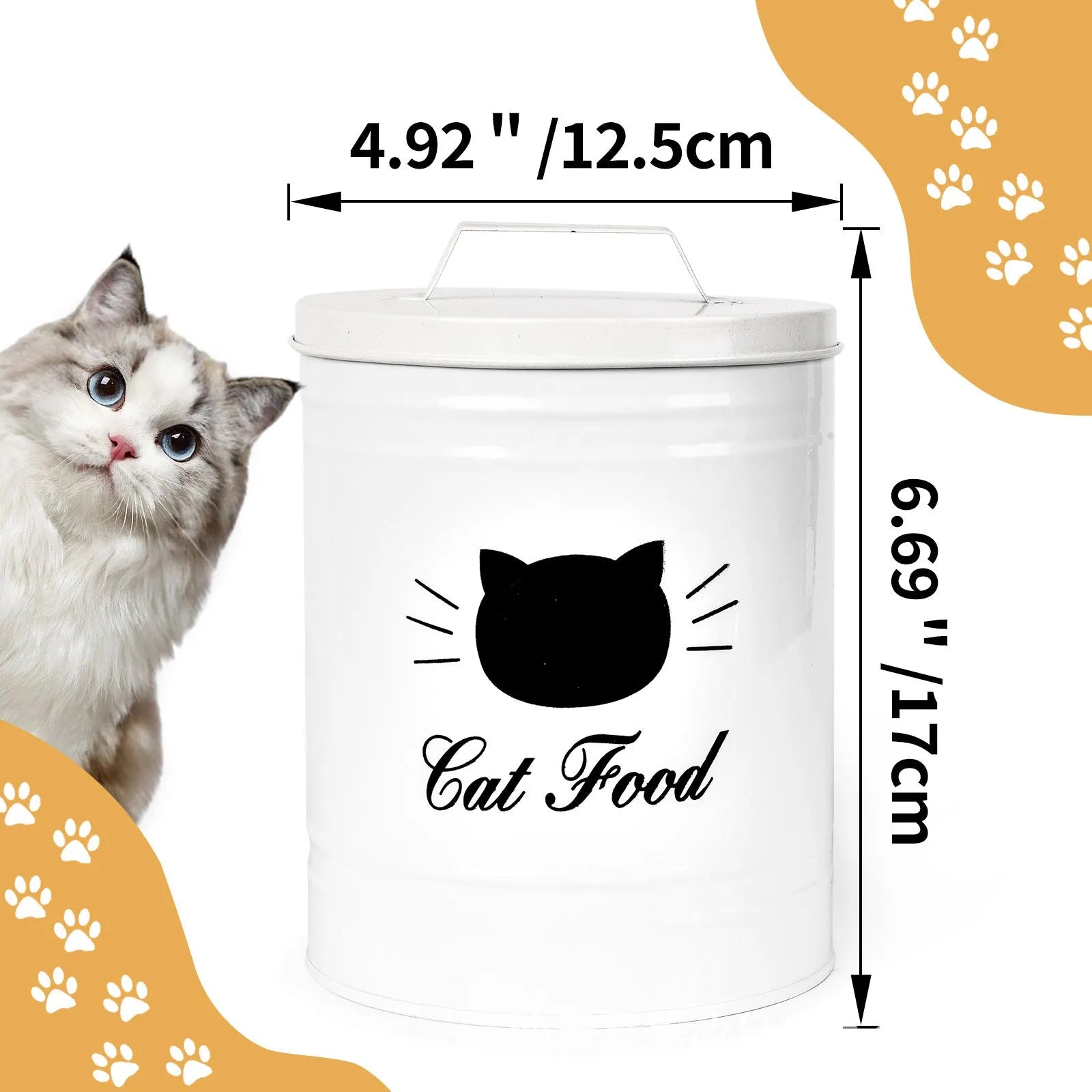 Round black and white iron sheet storage cans with separate inner boxes for kitchen organisation