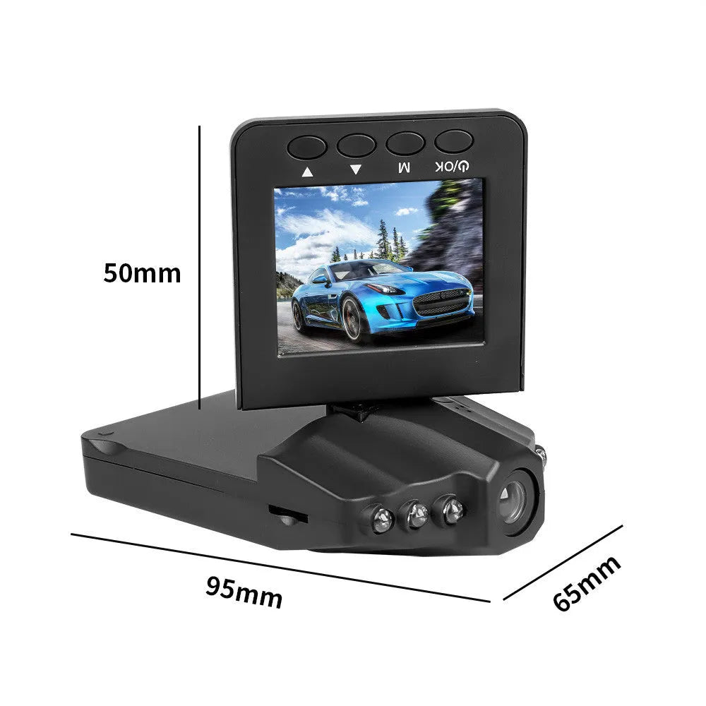 H198 model car dashboard camera with infrared LEDs and 2.4-inch screen on a windscreen mount.