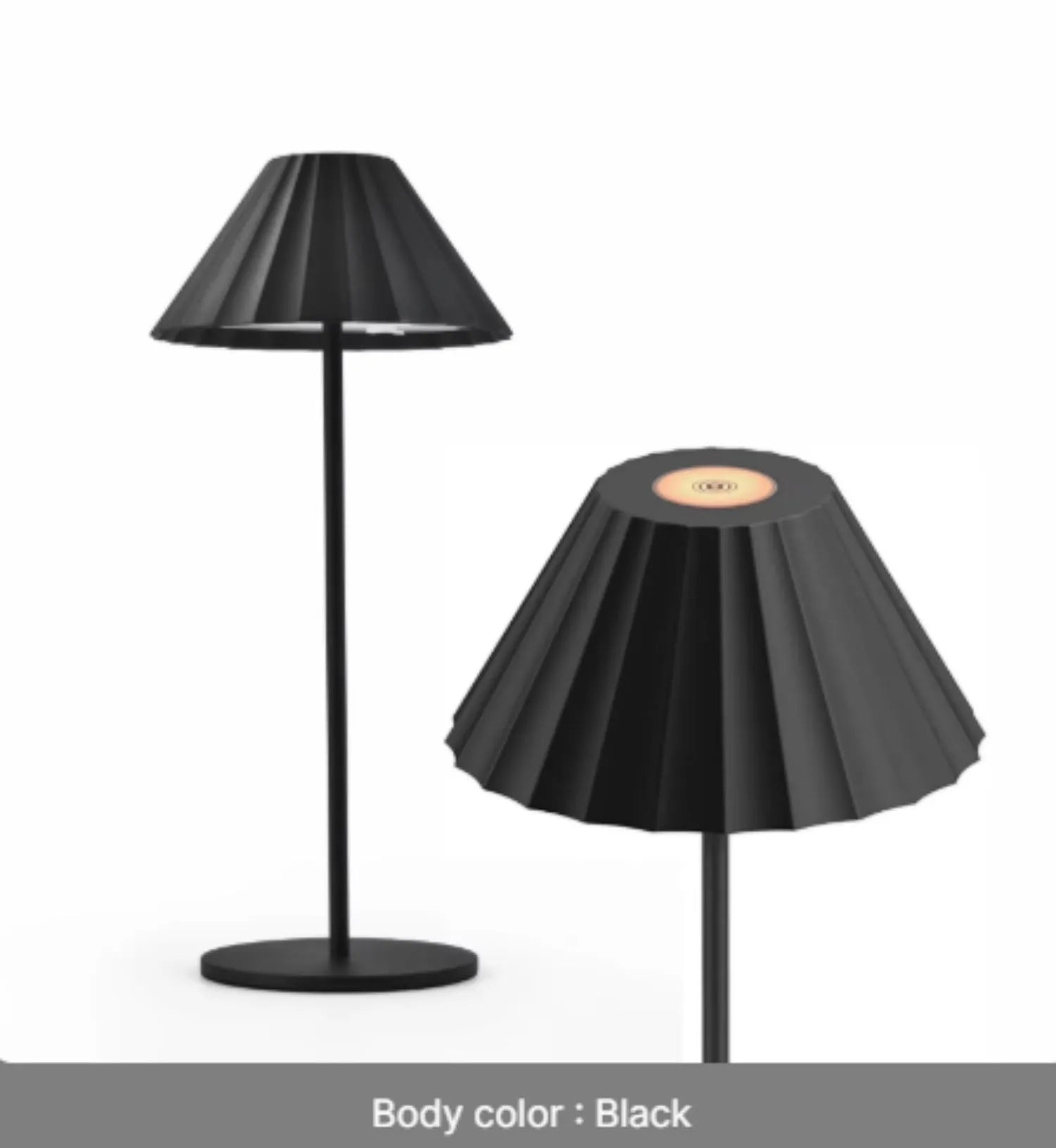 Alloy desk lamp in multiple colours with touch dimming controls and Type-C charging port