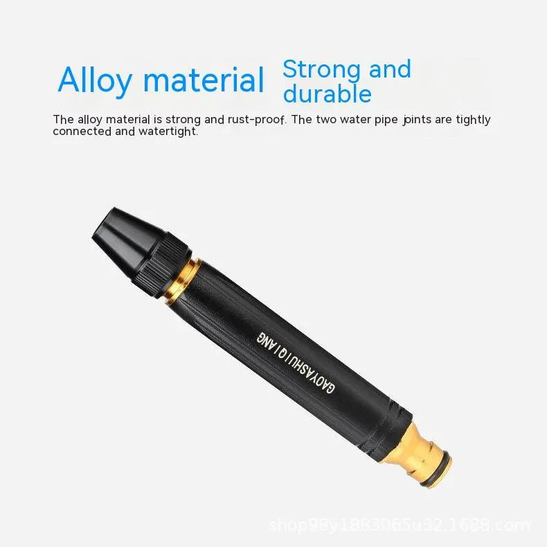 Black straight car washing water gun with choice of alloy or plastic body and nozzle type.