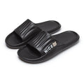 Cartoon pattern EVA flip flop slippers available in six colours for adult bathroom use