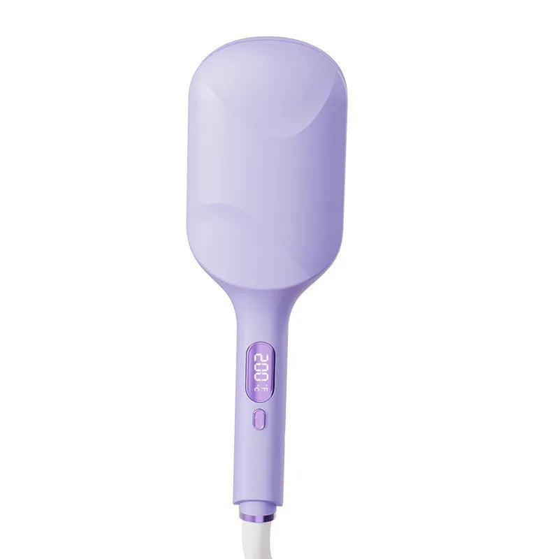 40mm large egg roll deep U LCD hair curler in light purple with wired power cable