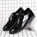 Autumn men's British style leather shoes low top round toe metal detail black 3303