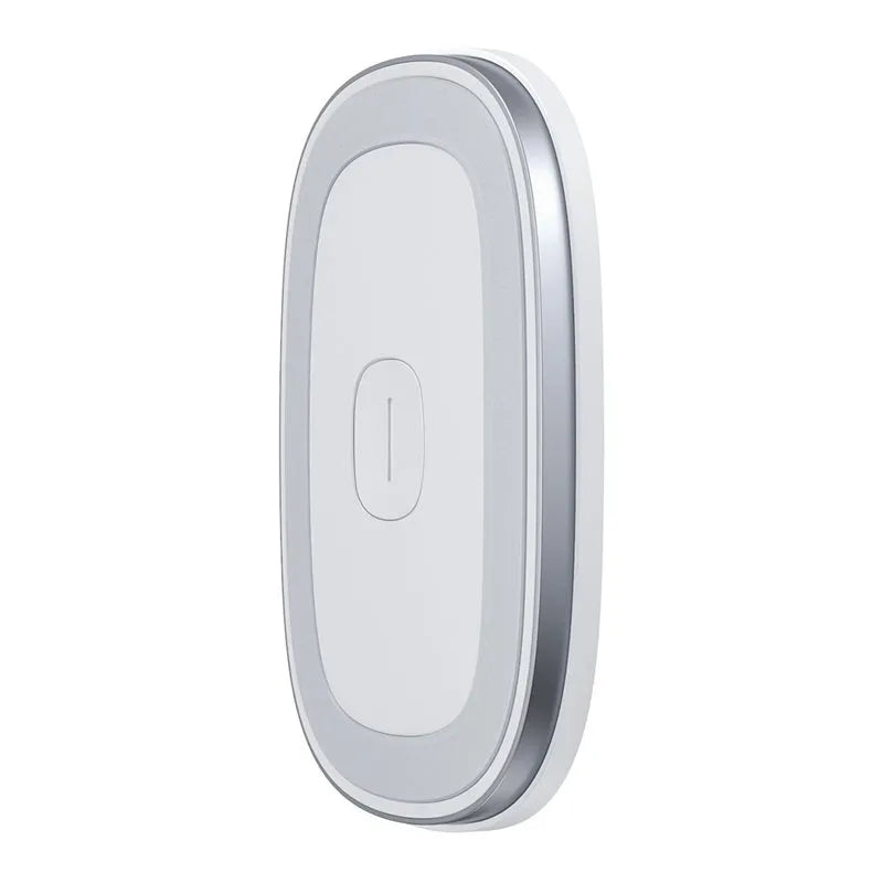 LED car reading light in black, USB rechargeable with 400mAh battery, two brightness gears, compact design