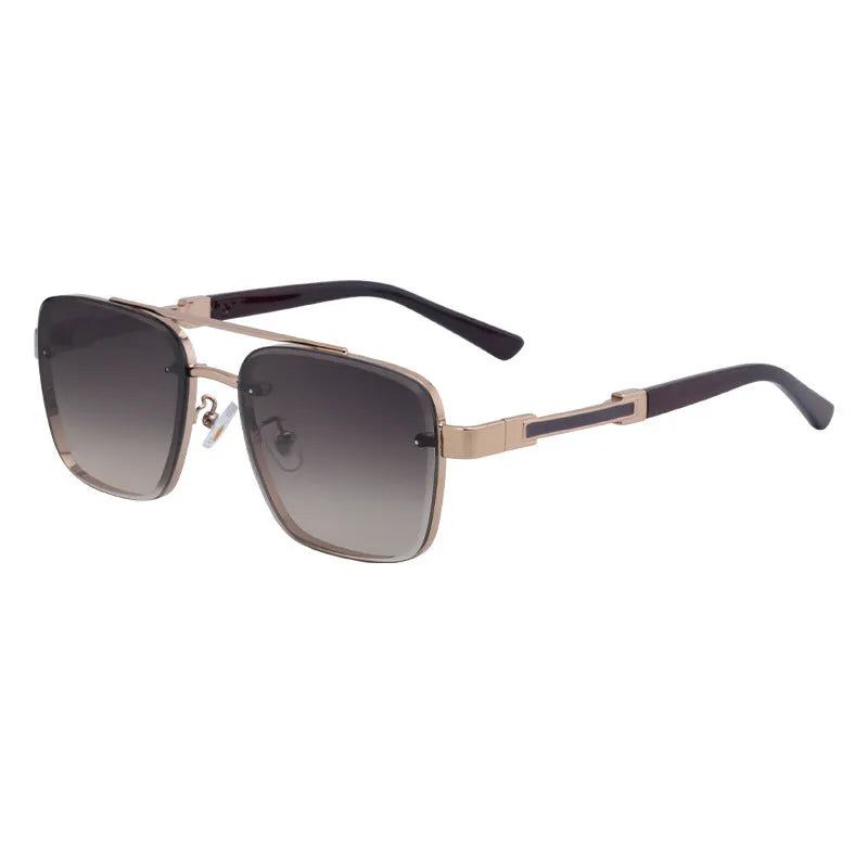 Men's vintage sunglasses with PC lenses in gold gradient blue colour option