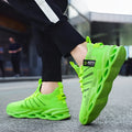 Mesh breathable casual running shoes for men Korean style plus size with cross straps in black