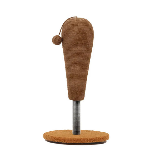 Hemp rope cat scratch board with integrated tumbler toy in large and small sizes