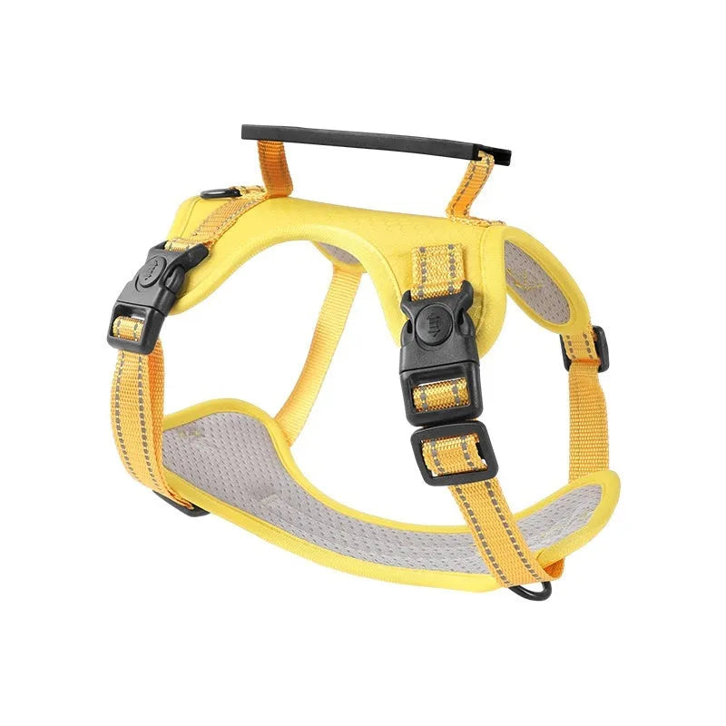 Adjustable polyester dog chest harness in multiple colours and sizes for walking control