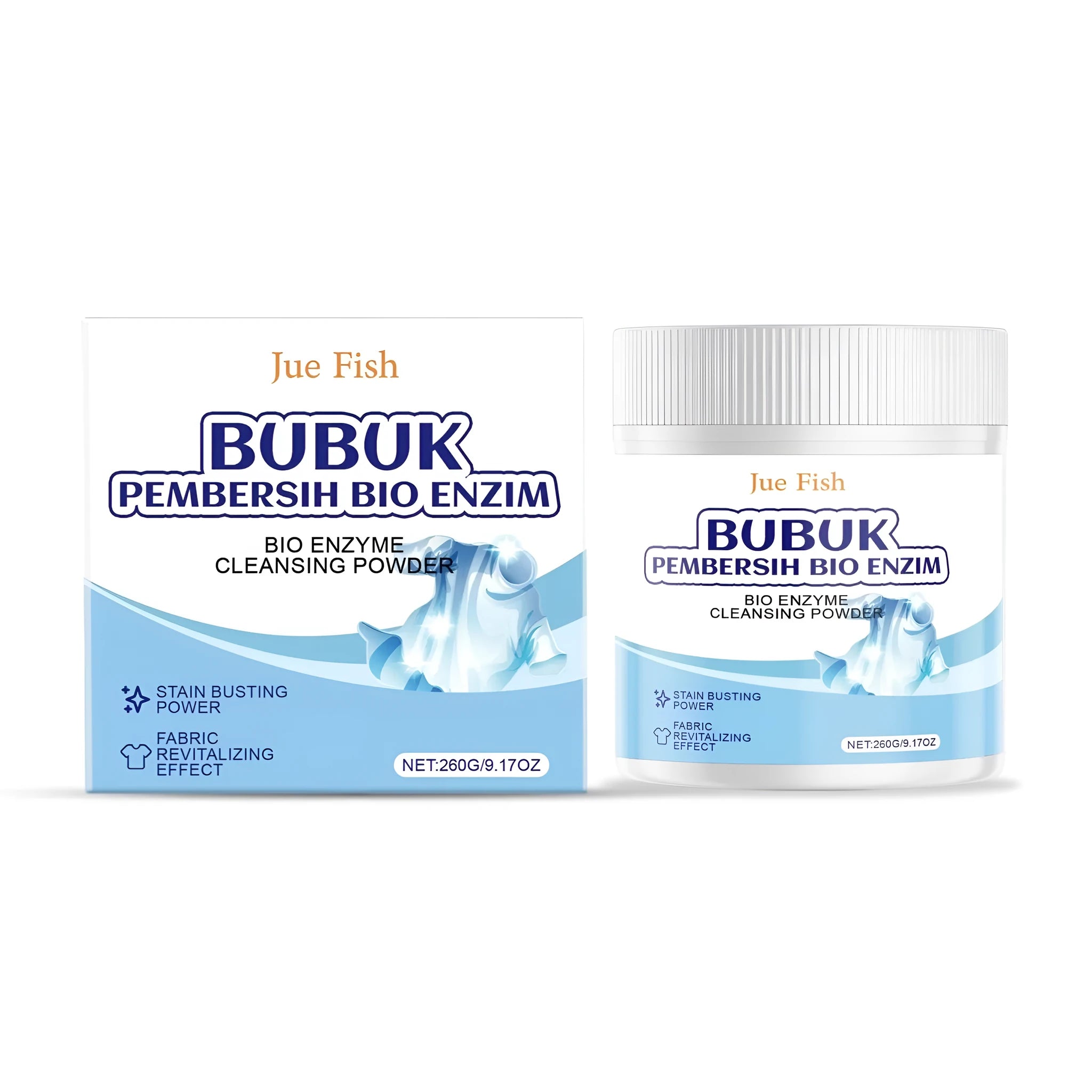 A 260g pack of Bio Enzyme Cleansing Powder, a granular cleaning product for laundry and surfaces.
