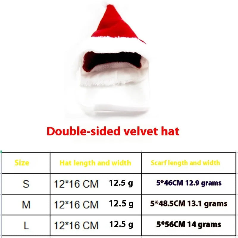 Christmas pet costume set with double-sided velvet cloak and hat on a small dog