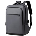 Black waterproof USB laptop backpack with air pillow belt and polyester lining