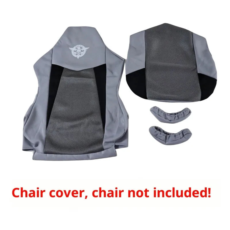 Dustproof polyester chair cover set for home computer chair, 80x88cm, black red, with armrest covers