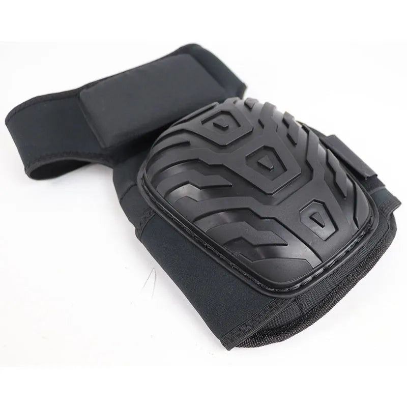 Black EVA riding motorcycle kneecap pad for drop-resistant sports protection on grey background