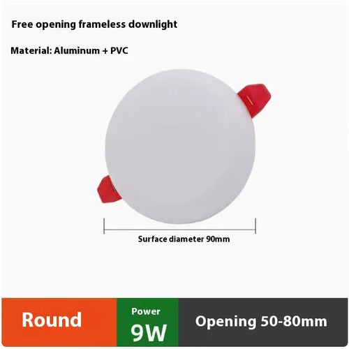 Adjustable hole ultra-thin aluminium LED panel light in circle and square shapes