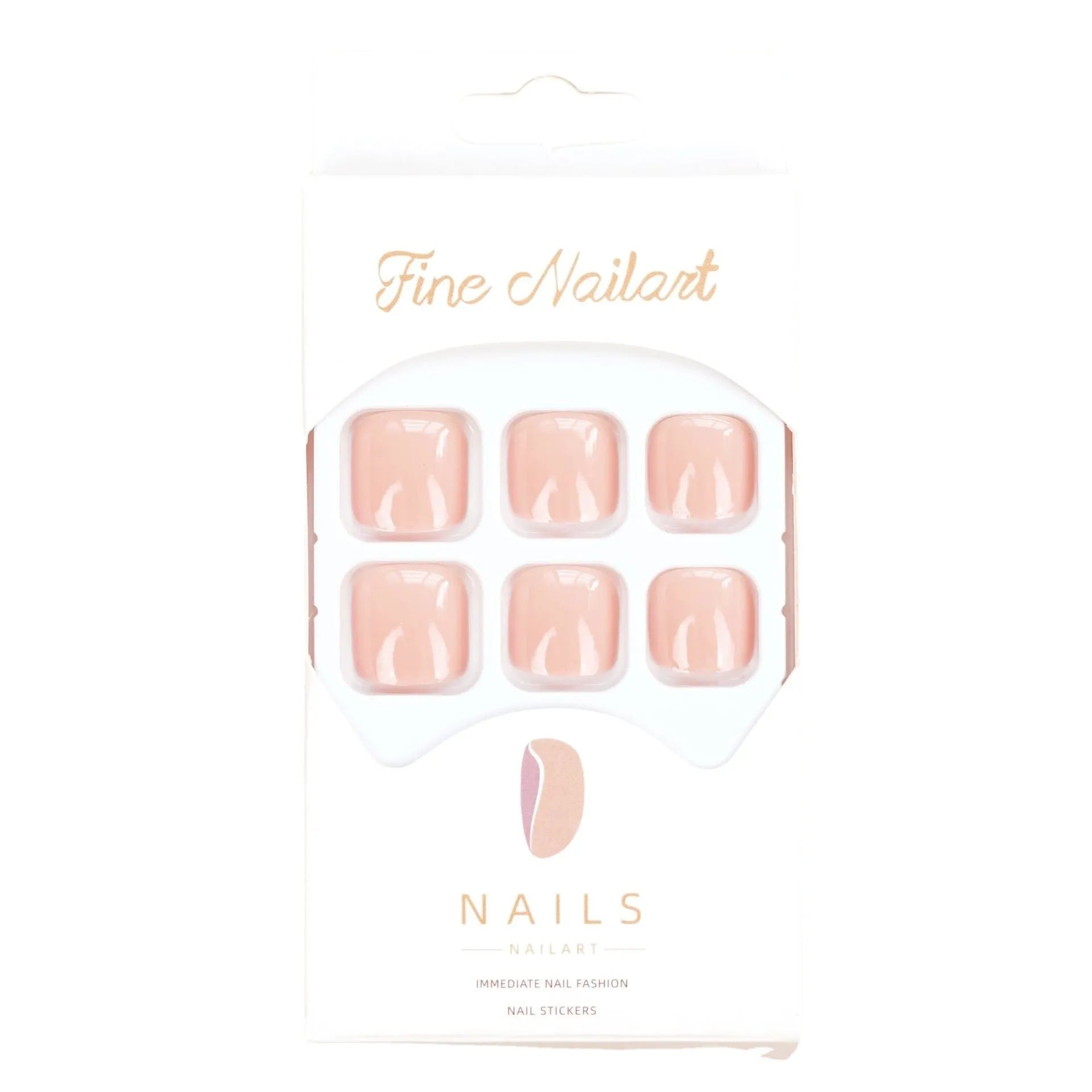 Skin colour plastic toe nail stickers with adhesive glue for decorative foot nail art