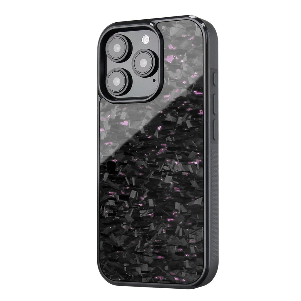 Black carbon fibre magnetic forging twill phone case for iPhone 16ProMax