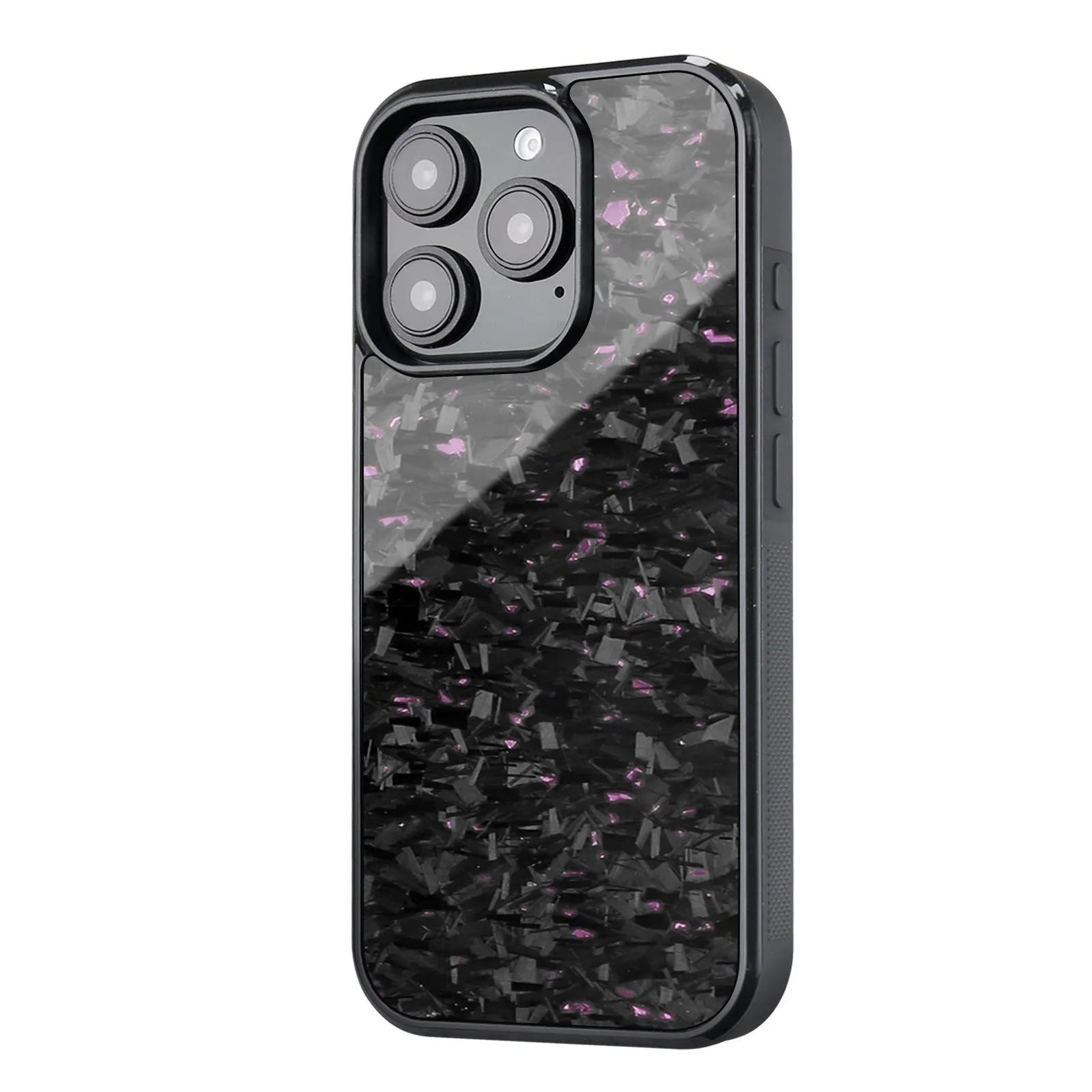 Black carbon fibre magnetic forging twill phone case for iPhone 16ProMax