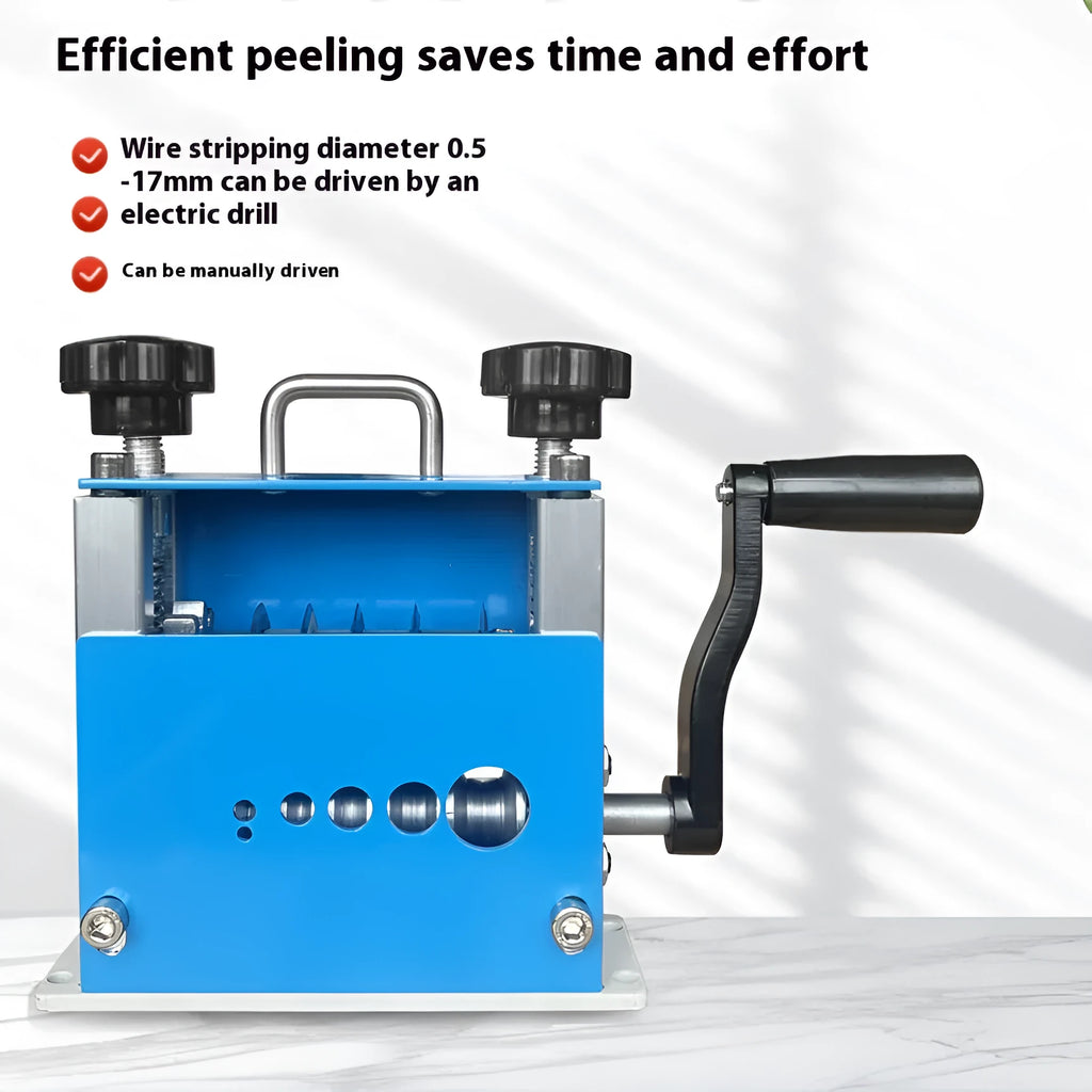 SD-017 manual wire stripping machine for cables 0.5mm to 17mm in diameter.