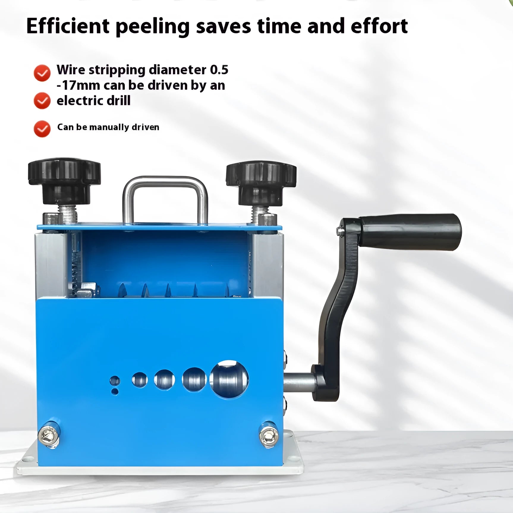 SD-017 manual wire stripping machine for cables 0.5mm to 17mm in diameter.