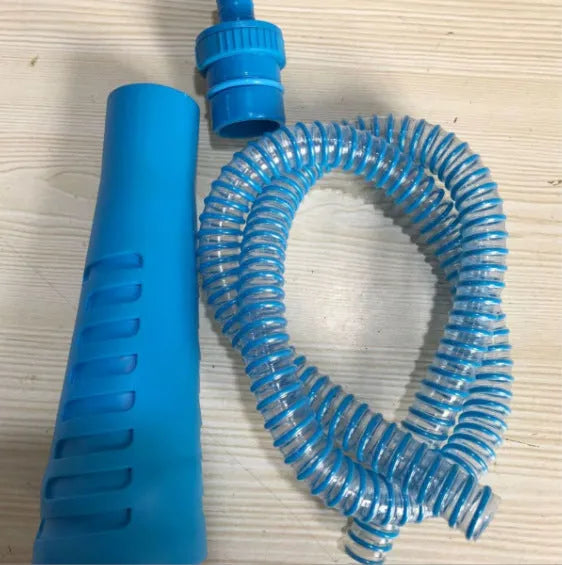 Blue plastic suction pipe cleaner for washing machines with 114cm length and round head design