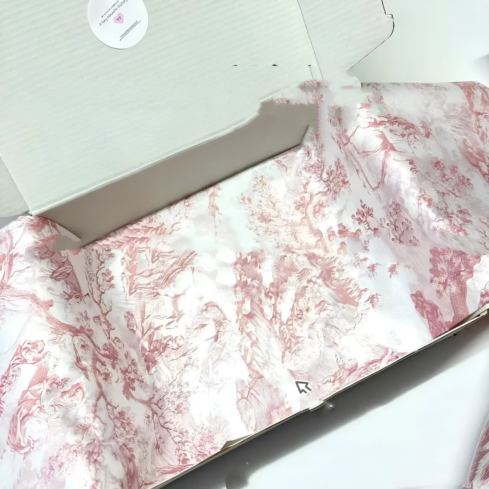 French MG decorative tissue paper sheet in retro pink purple colour, 50cm by 70cm