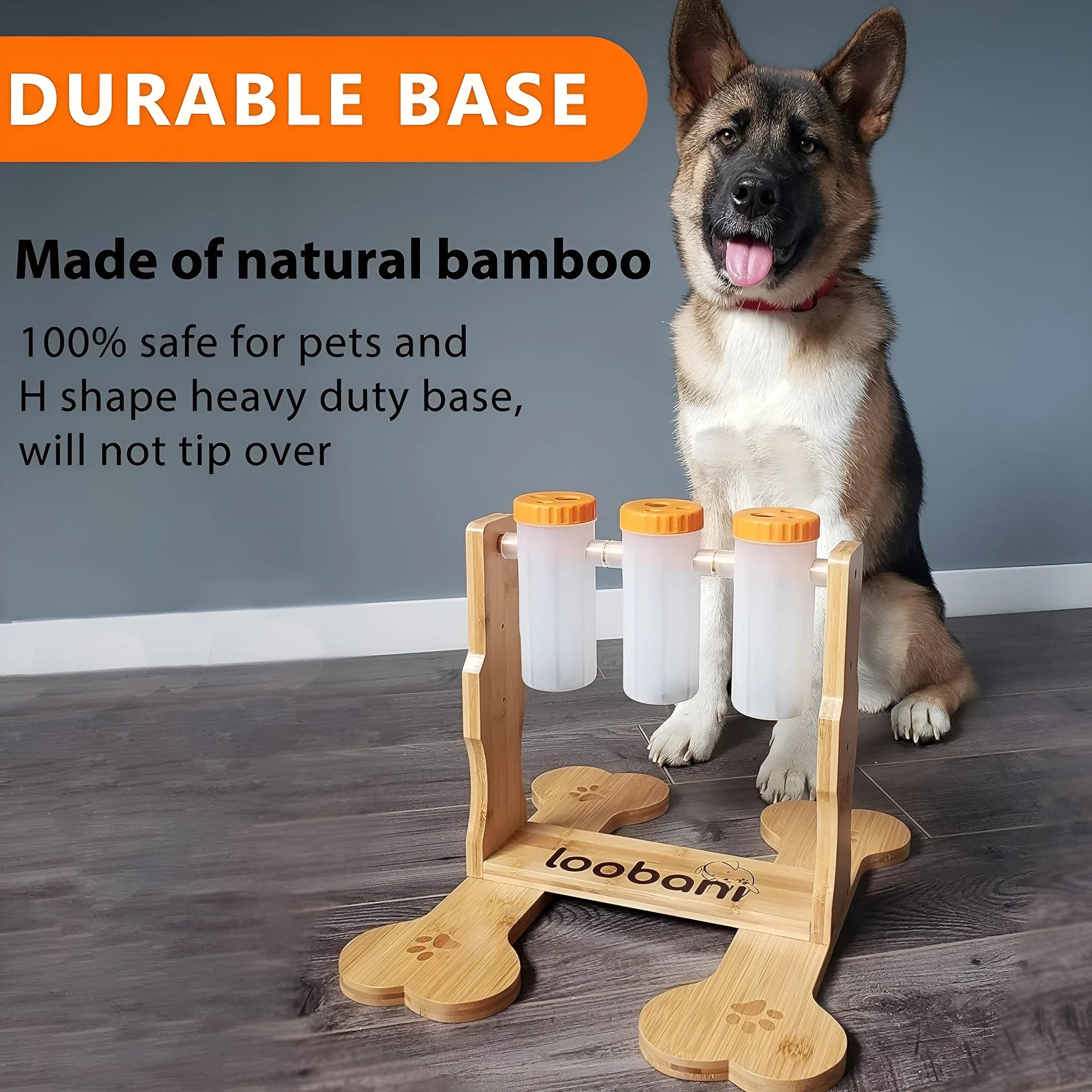 Wood colour 31x30x20cm wooden dog puzzle toy with treat dispensing compartments