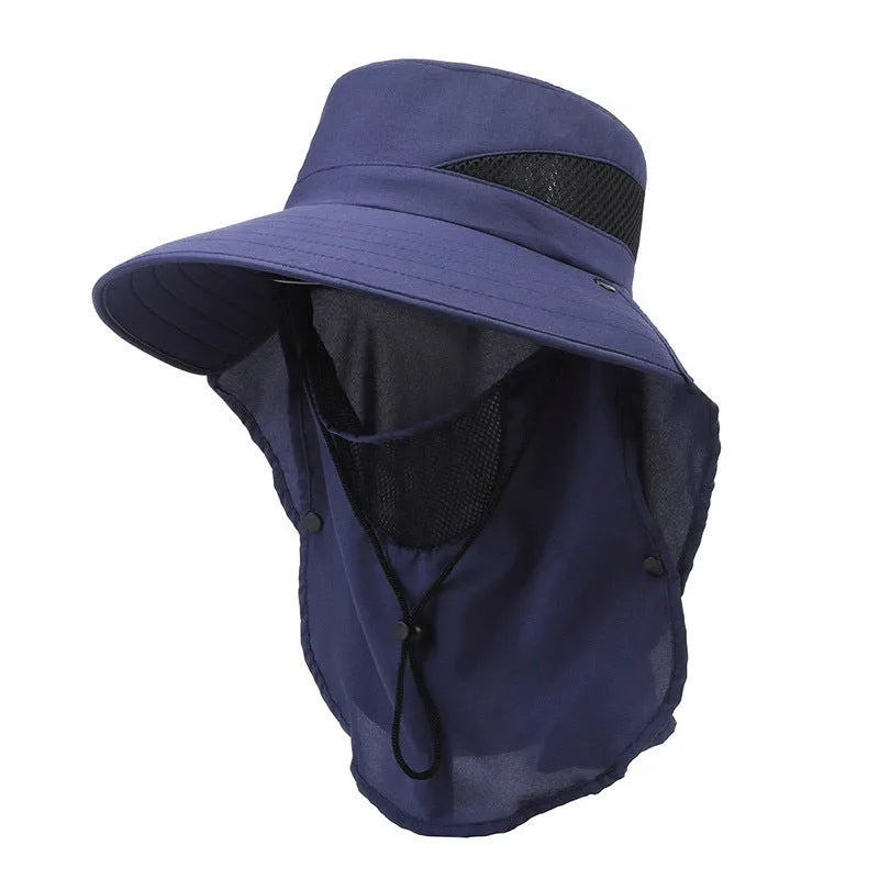 Men's adjustable polyester fisherman sun hat with a wide brim in army green colour.