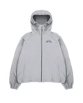 Men's grey hooded sunscreen jacket with loose fit British style design
