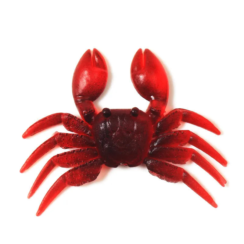 8cm PVC software crab fishing lure in brown or red crab colour for saltwater and freshwater fishing